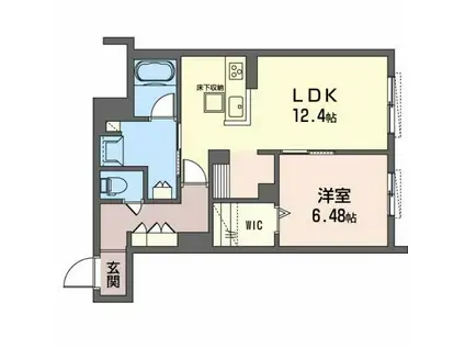 SHAMAISON LA VIE IDEALE(1LDK/1階)の間取り写真