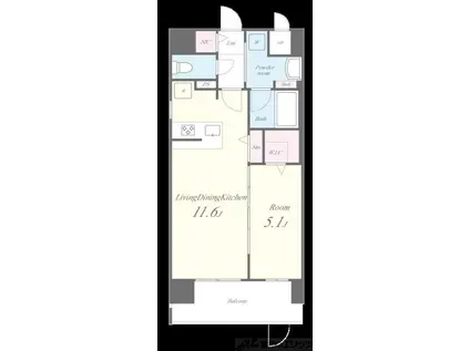 エムズセントラル上新庄(1LDK/3階)の間取り写真