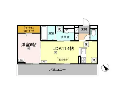 サンセール問屋町II(1LDK/2階)の間取り写真