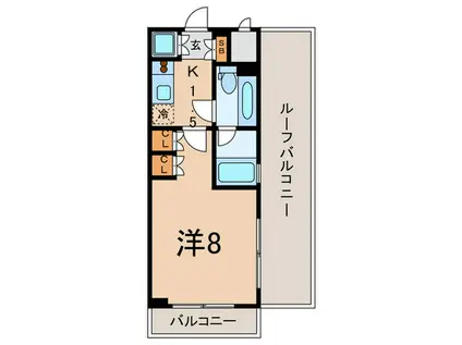 カスタリア雪谷(1K/8階)の間取り写真