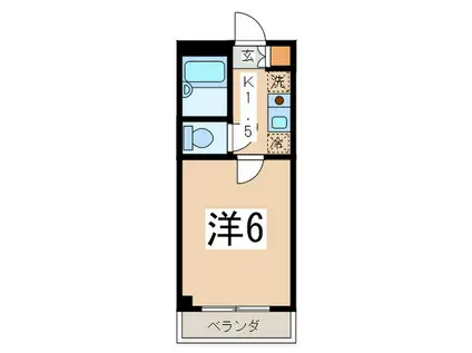 ビバリーヒルズC(1K/5階)の間取り写真