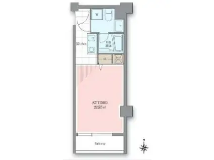 ホテル&レジデンス六本木(ワンルーム/7階)の間取り写真