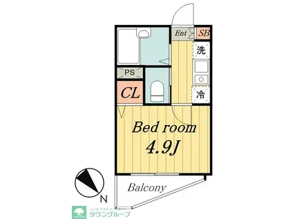 メルディア梅島II(1K/3階)の間取り写真