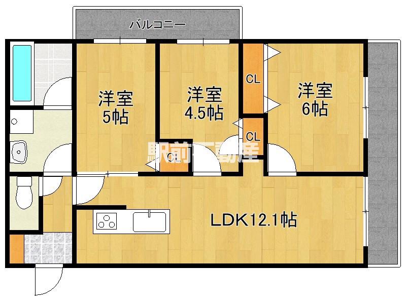 グランドメゾンHEIWAII(3LDK/3階)の間取り写真