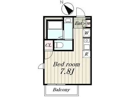 デュオメゾン池袋ウエスト(ワンルーム/2階)の間取り写真