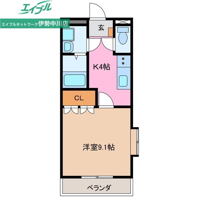 アドラーブル(1K/1階)の間取り写真