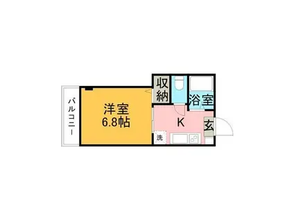 シャポー渡鹿(1K/1階)の間取り写真