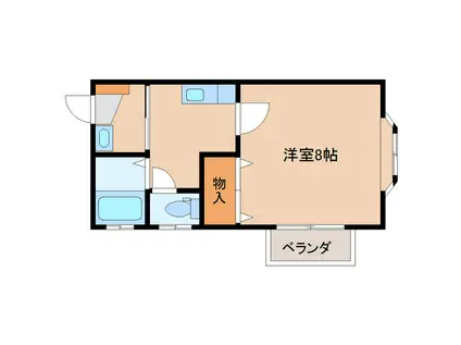 リバーサイド2(1K/2階)の間取り写真