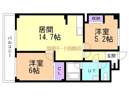 チェリーコートIII(2LDK/4階)の間取り写真