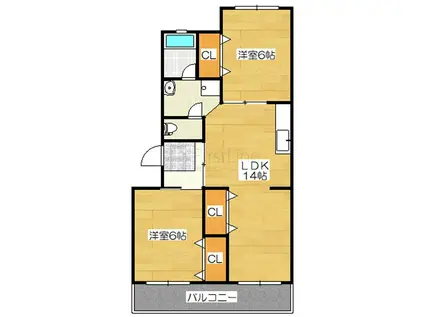 セルサス21(2LDK/4階)の間取り写真