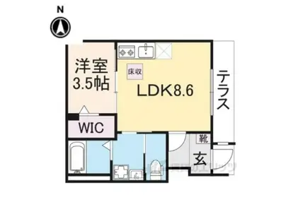 ラ・ポーラ参番館(1LDK/1階)の間取り写真