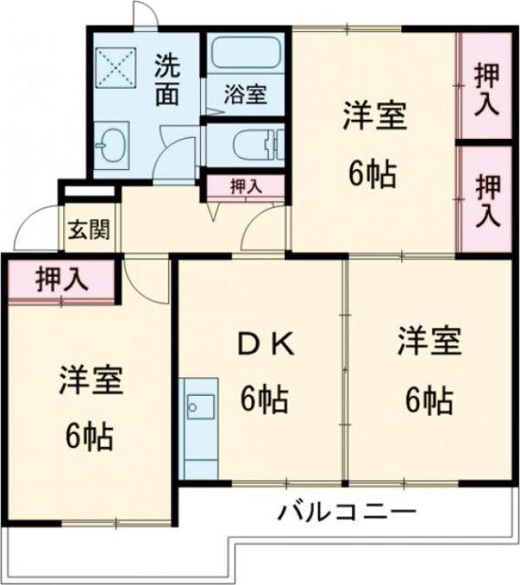 ハイツKODAII(3DK/3階)の間取り写真
