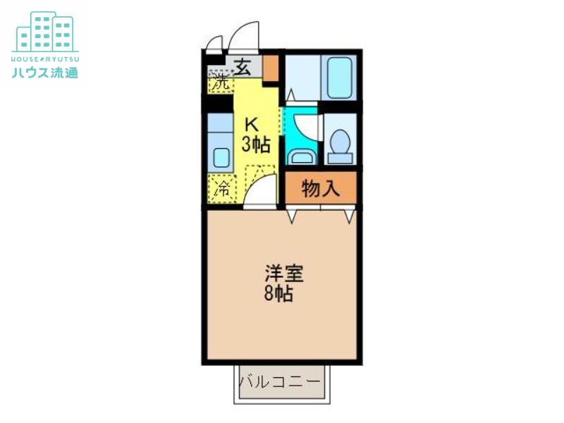 まなび野壱番館(1K/2階)の間取り写真