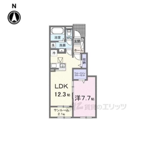 シルエーラ セットB(1LDK/1階)の間取り写真