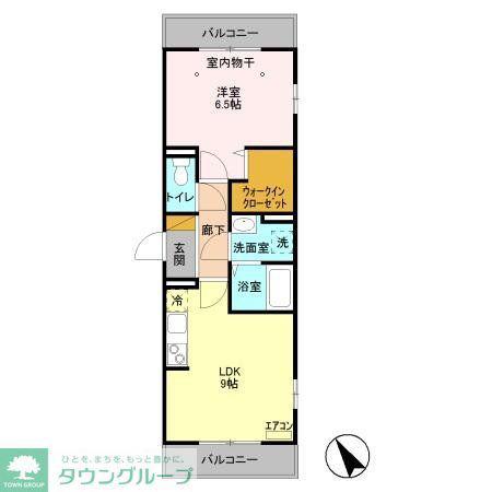 トリプルR(1LDK/2階)の間取り写真