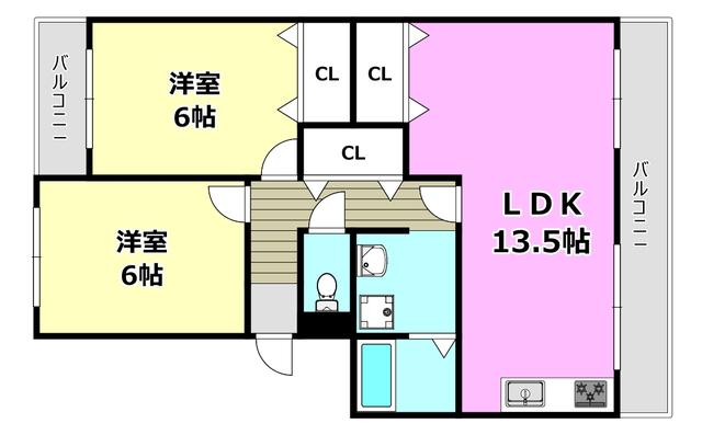 ソーシャルハイツ(2LDK/1階)の間取り写真