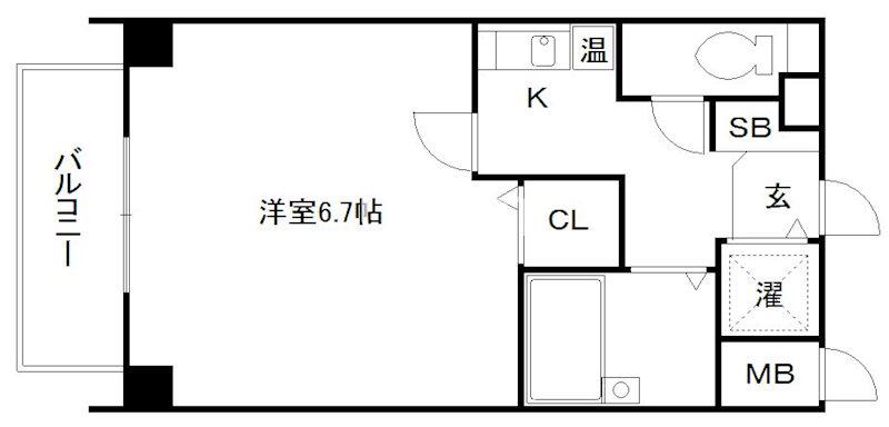 プレサンス京都東山シティライフ(1K/2階)の間取り写真