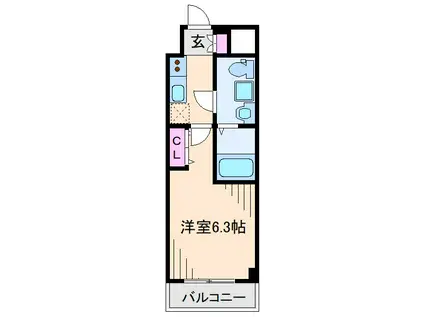 クレヴィスタ横浜綱島(1K/1階)の間取り写真
