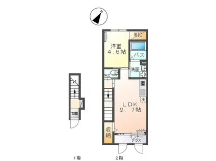 フィグ・ガーデン(1LDK/2階)の間取り写真