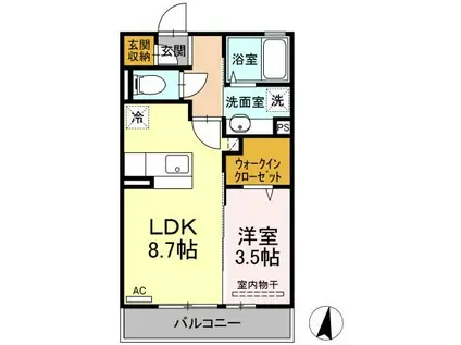 PEACECABIN(1LDK/3階)の間取り写真