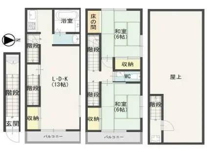 クリエイトビルII(2LDK/2階)の間取り写真