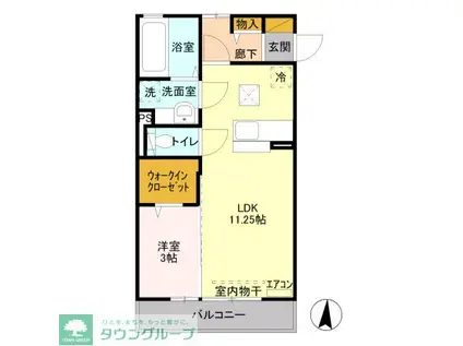 ヴィラリーリエ(1LDK/1階)の間取り写真