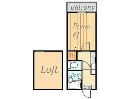 シダーフィールド壱番館(1K/1階)の間取り写真