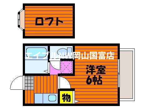 レジデンス石原(1K/2階)の間取り写真