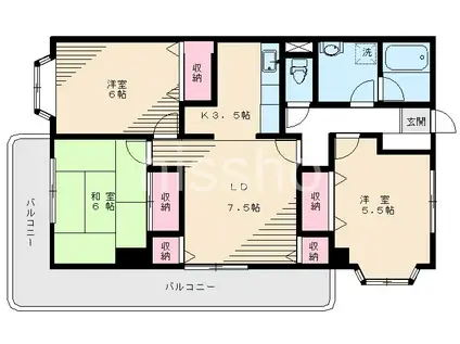 レーヴ富士見台(3LDK/2階)の間取り写真