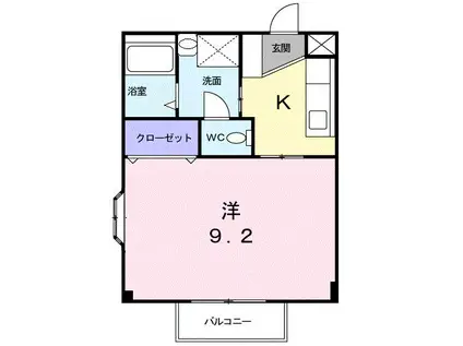 ガーデンハイツK(1K/2階)の間取り写真