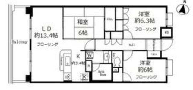UURコート志木(3LDK/4階)の間取り写真