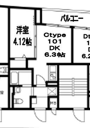 ユーレジデンス武蔵小山(1DK/1階)の間取り写真
