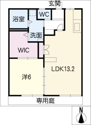 第2陽山荘(1LDK/1階)の間取り写真