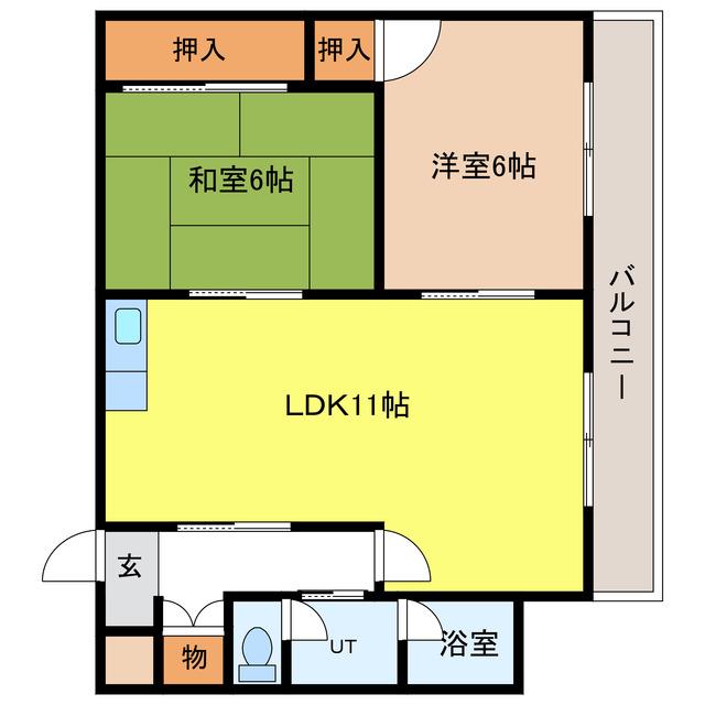 コーポサトウ(2LDK/2階)の間取り写真