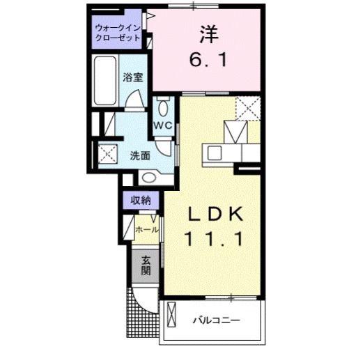 インフィニティ(1LDK/1階)の間取り写真