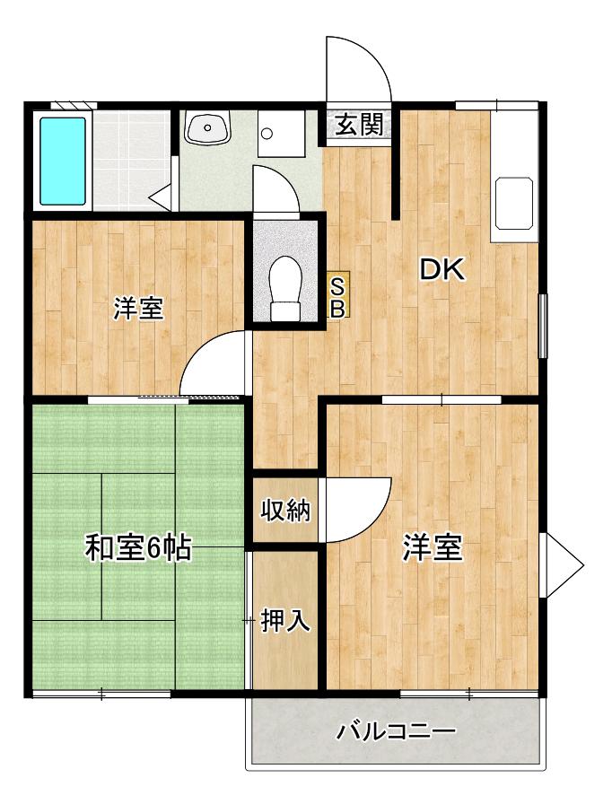 モンレーヴ浦和 I(3DK/2階)の間取り写真