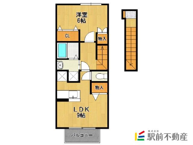 ラフィーネITO六番館(1LDK/2階)の間取り写真