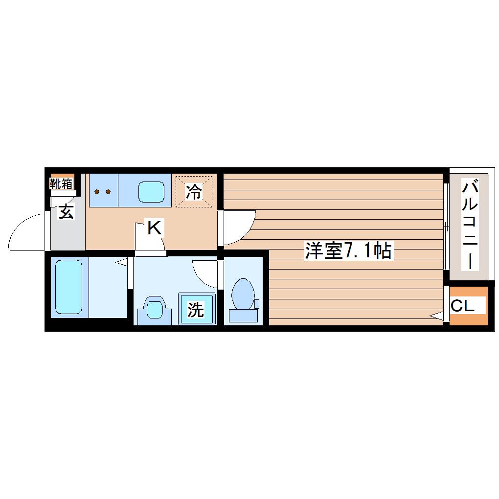 VILLA AGAPANTHUS(1K/1階)の間取り写真