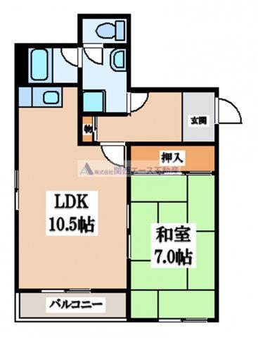 サンキプラザ今米(1LDK/3階)の間取り写真