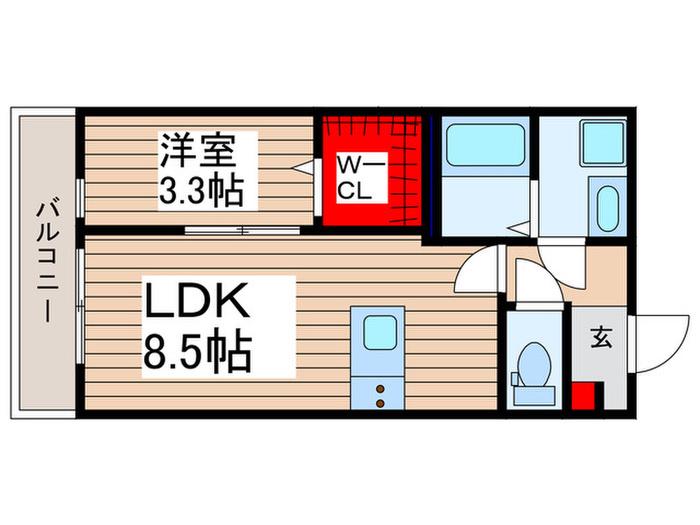 BESTSTAGE富士見市鶴馬計画(1LDK/1階)の間取り写真