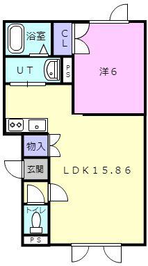 MK-1(1LDK/2階)の間取り写真