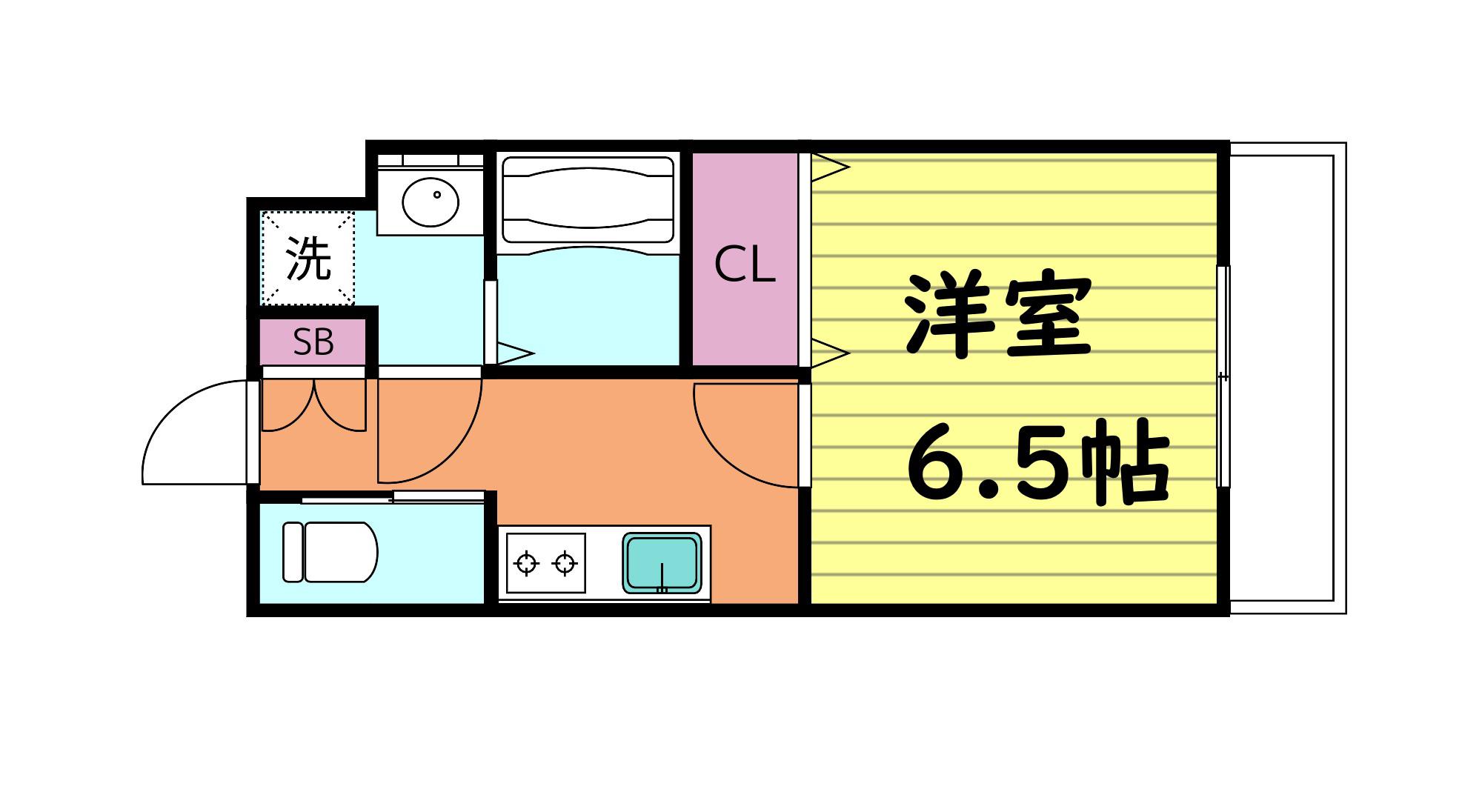 RITZ COURT(1K/2階)の間取り写真