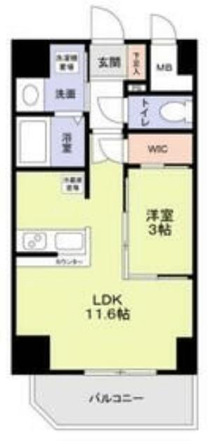 ラ・ピシーヌ南堀江(1LDK/10階)の間取り写真