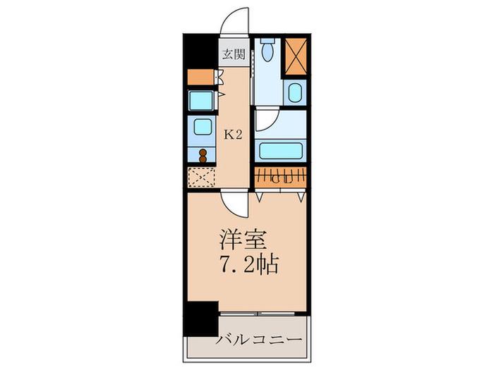 レジディア中目黒II(1K/3階)の間取り写真