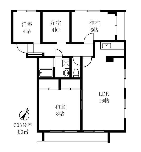 ケーワイヒルズ(4LDK/3階)の間取り写真