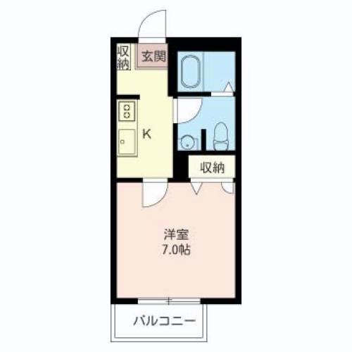 ベレオ・I(1K/2階)の間取り写真