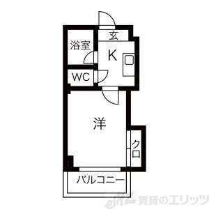 マンション セレーネ(1K/7階)の間取り写真