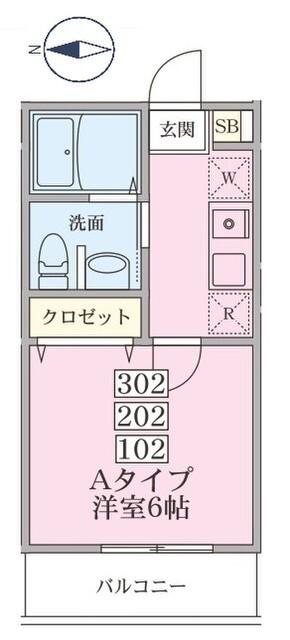 BELL YARD(1K/3階)の間取り写真