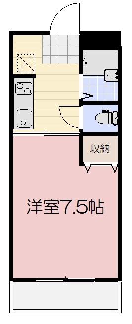 パープルメゾンII(1K/1階)の間取り写真