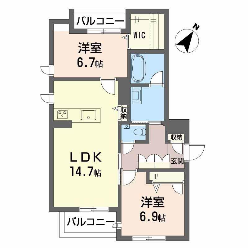 ドルチェ K II(2LDK/3階)の間取り写真